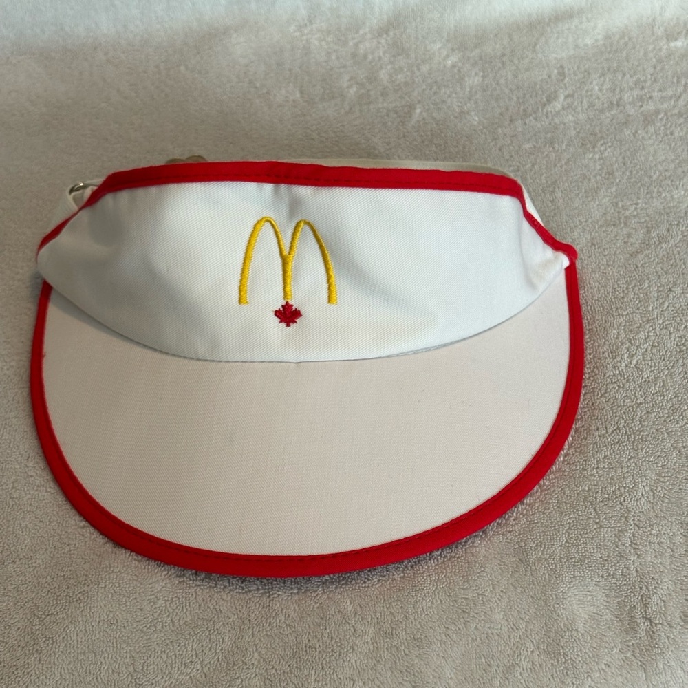 Vintage 1980's, McDonald's Employee Visor  White Never Used Canada READ